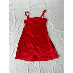 Shein Mod Red Mini Slip Dress, Size Large, NWT Sexy, Satiny,